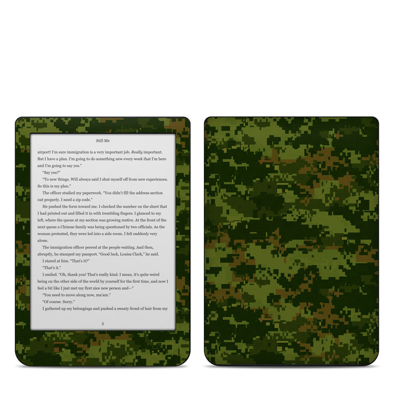 Kobo Clara HD Skin design of Military camouflage, Green, Pattern, Uniform, Camouflage, Clothing, Design, Leaf, Plant, with green, brown colors