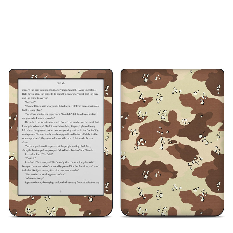 Kobo Clara HD Skin design of Military camouflage, Brown, Pattern, Design, Camouflage, Textile, Beige, Illustration, Uniform, Metal, with gray, red, black, green colors
