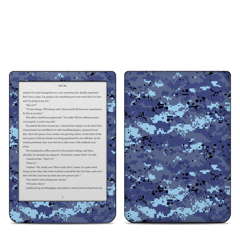 Kobo Clara HD Skin design of Blue, Purple, Pattern, Lavender, Violet, Design, with blue, gray, black colors