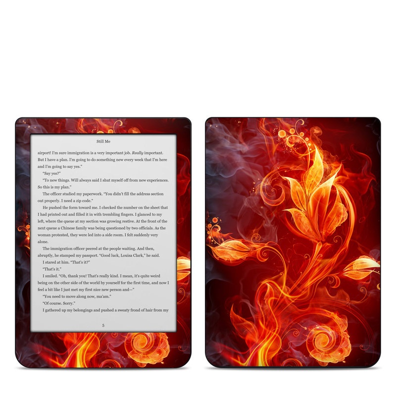 Kobo Clara HD Skin design of Flame, Fire, Heat, Red, Orange, Fractal art, Graphic design, Geological phenomenon, Design, Organism, with black, red, orange colors