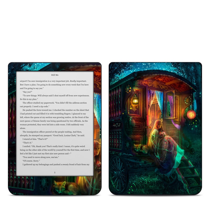 Kobo Clara HD Skin design of Illustration, Adventure game, Darkness, Art, Digital compositing, Fictional character, Games, with black, red, blue, green colors