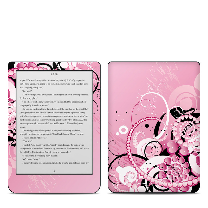 Kobo Clara HD Skin design of Pink, Floral design, Graphic design, Text, Design, Flower Arranging, Pattern, Illustration, Flower, Floristry, with pink, gray, black, white, purple, red colors