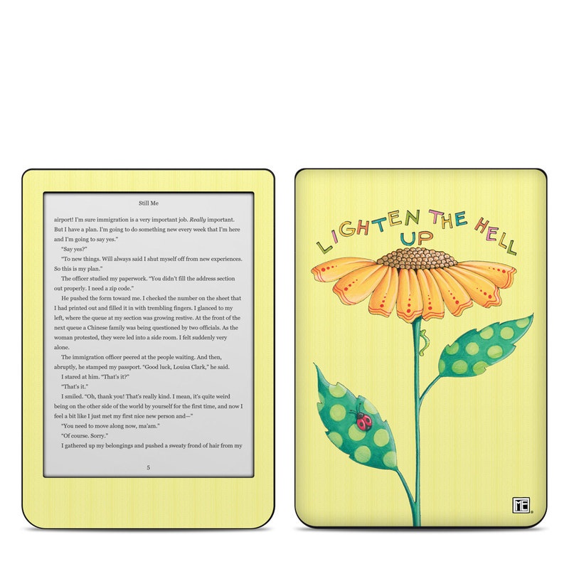 Kobo Clara HD Skin design of Flower, Plant, Botany, Flowering plant, Illustration, Wildflower, Daisy family, Coneflower, Pedicel, with yellow, green, red, black, orange, blue colors