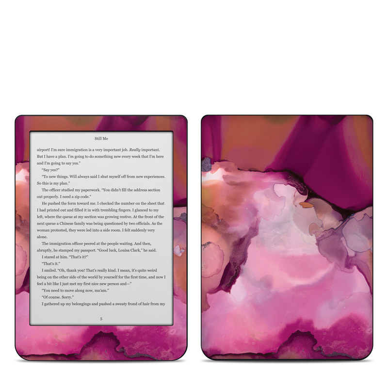 Kobo Clara HD Skin design of Purple, Pink, Watercolor paint, Magenta, Illustration, Art, with white, red, pink, white colors