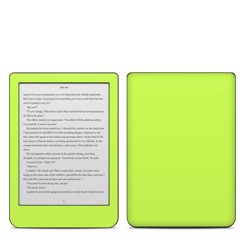 Kobo Clara HD Skin design of Green, Yellow, Text, Leaf, Font, Grass, with green colors