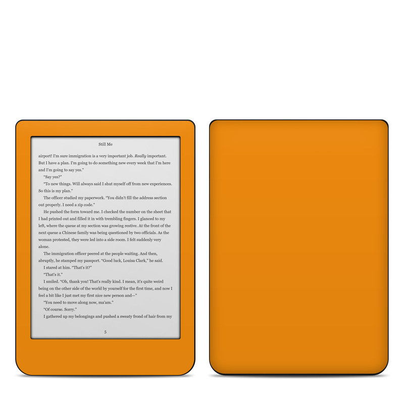 Kobo Clara HD Skin design of Orange, Yellow, Brown, Text, Amber, Font, Peach, with orange colors