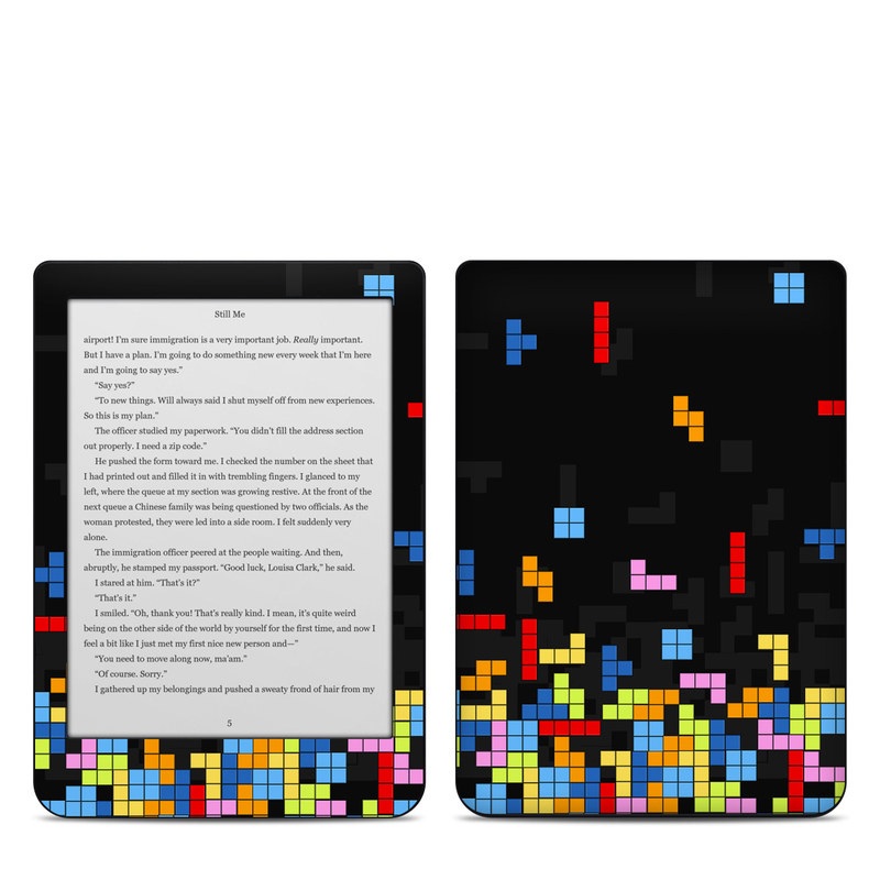Kobo Clara HD Skin design of Pattern, Symmetry, Font, Design, Graphic design, Line, Colorfulness, Magenta, Square, Graphics, with black, green, blue, orange, red colors