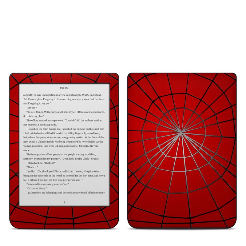 Kobo Clara HD Skin design of Red, Symmetry, Circle, Pattern, Line, with red, black, gray colors