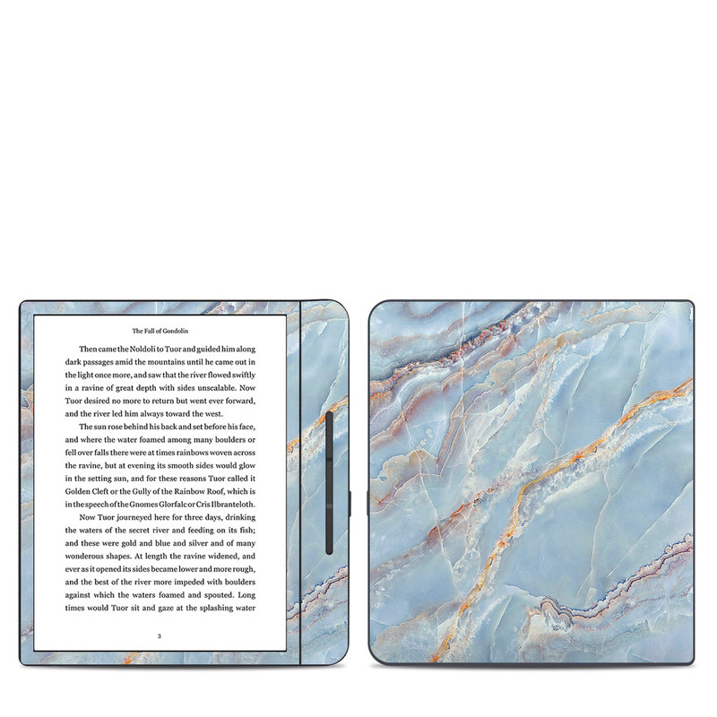 Kobo Forma Skin design of Blue, Azure, Aqua, Onyx, with blue, red, orange, white colors