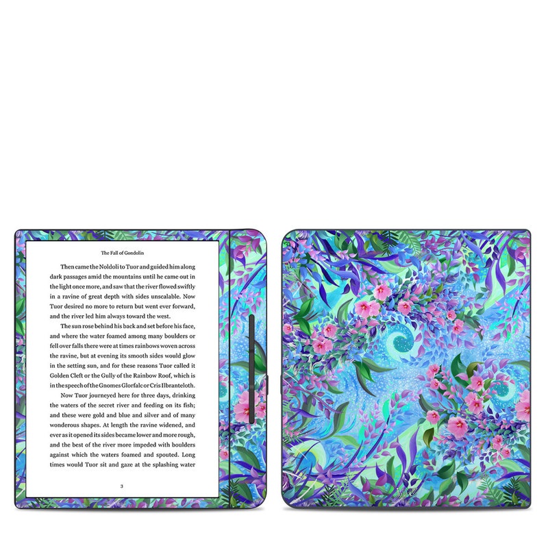 Kobo Forma Skin design of Psychedelic art, Pattern, Lilac, Purple, Art, Pink, Design, Fractal art, Visual arts, Organism, with gray, blue, purple colors