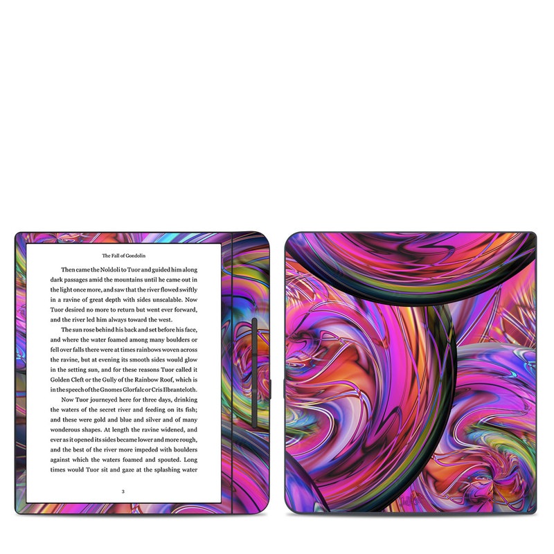 Kobo Forma Skin design of Pattern, Psychedelic art, Purple, Art, Fractal art, Design, Graphic design, Colorfulness, Textile, Visual arts, with purple, black, red, gray, blue, green colors