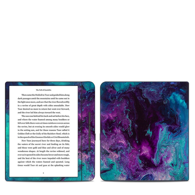 Kobo Forma Skin design of Blue, Purple, Violet, Water, Turquoise, Aqua, Pink, Magenta, Teal, Electric blue, with blue, purple, black colors