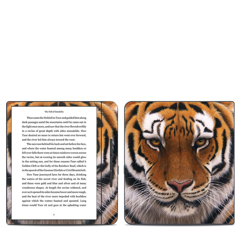 Kobo Forma Skin design of Tiger, Mammal, Wildlife, Terrestrial animal, Vertebrate, Bengal tiger, Whiskers, Siberian tiger, Felidae, Snout, with black, gray, red, green, pink colors