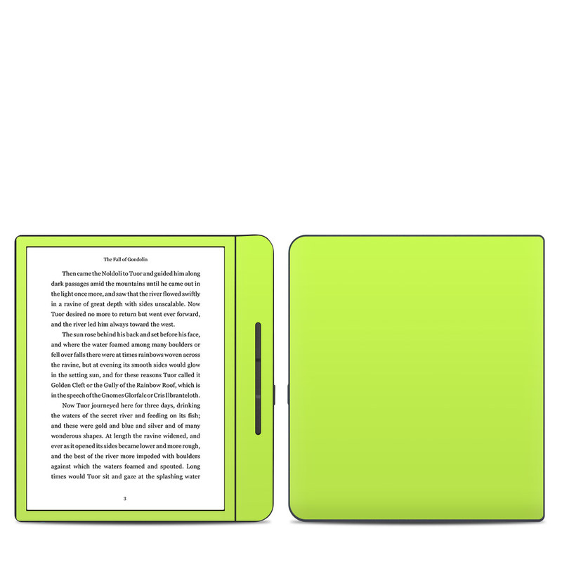 Kobo Forma Skin design of Green, Yellow, Text, Leaf, Font, Grass, with green colors