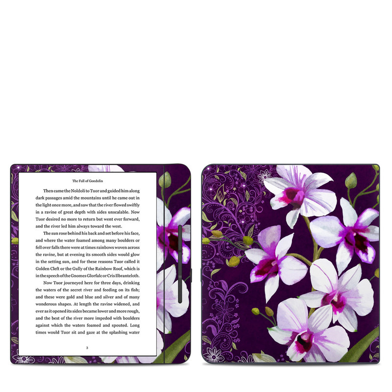 Kobo Forma Skin design of Flower, Purple, Petal, Violet, Lilac, Plant, Flowering plant, cooktown orchid, Botany, Wildflower, with black, gray, white, purple, pink colors