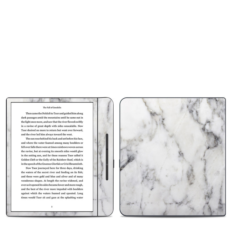 Kobo Forma Skin design of White, Geological phenomenon, Marble, Black-and-white, Freezing, with white, black, gray colors