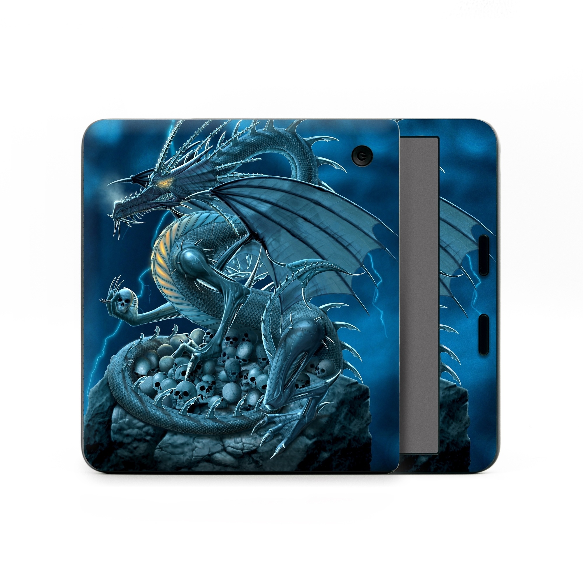 Kobo Libra Colour Skin design of Cg artwork, Dragon, Mythology, Fictional character, Illustration, Mythical creature, Art, Demon, with blue, yellow colors