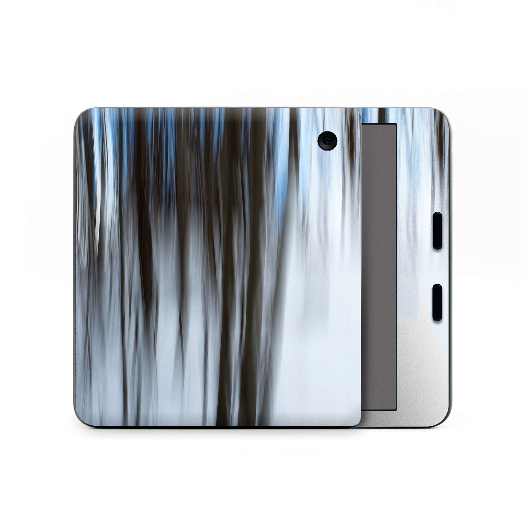 Kobo Libra Colour Skin design of Water, Blue, Natural environment, Tree, Forest, Line, Waterfall, Plant, Black-and-white, Reflection, with black, white, blue colors