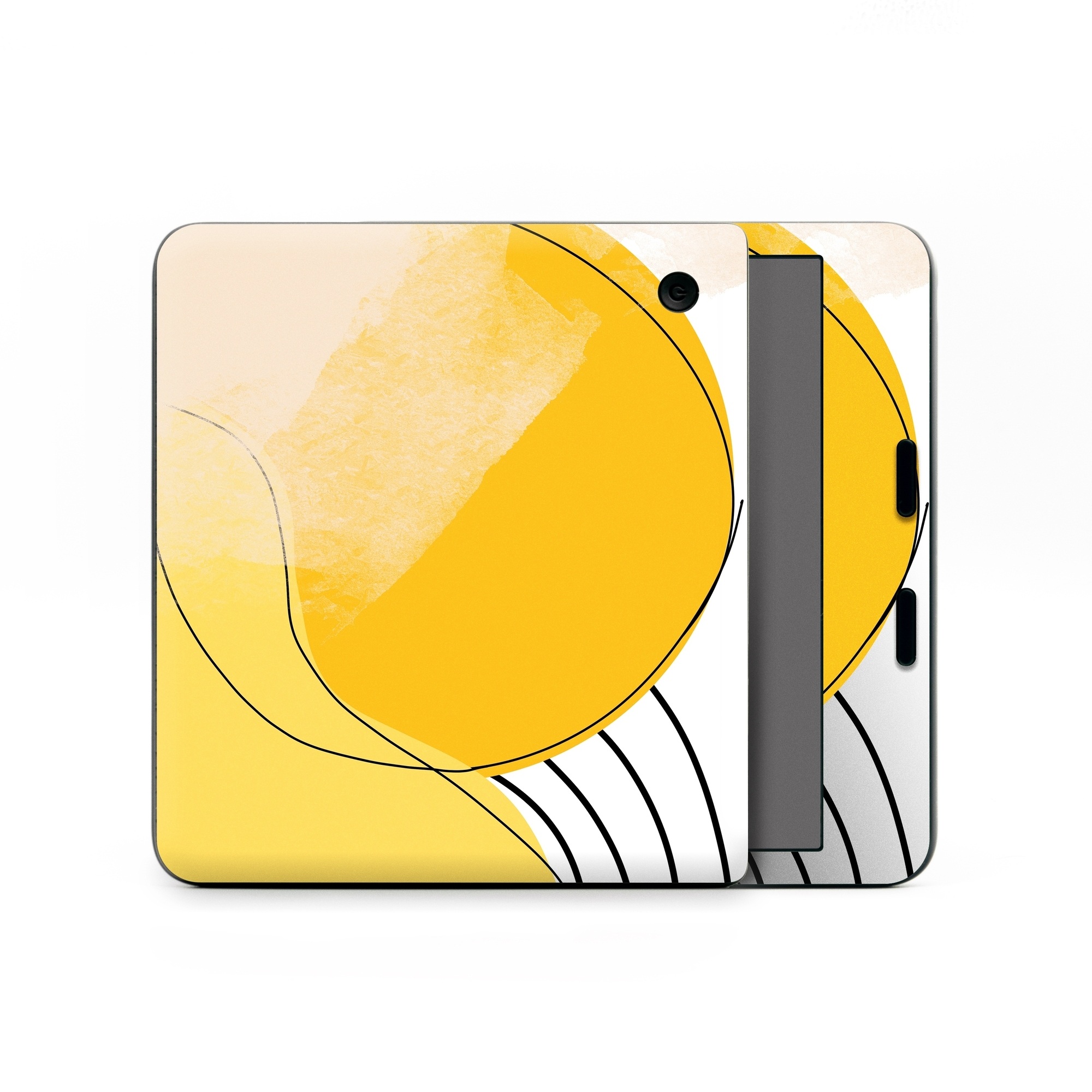 Kobo Libra Colour Skin design of Yellow, Line, Illustration, Graphics, with white, black, brown, yellow colors