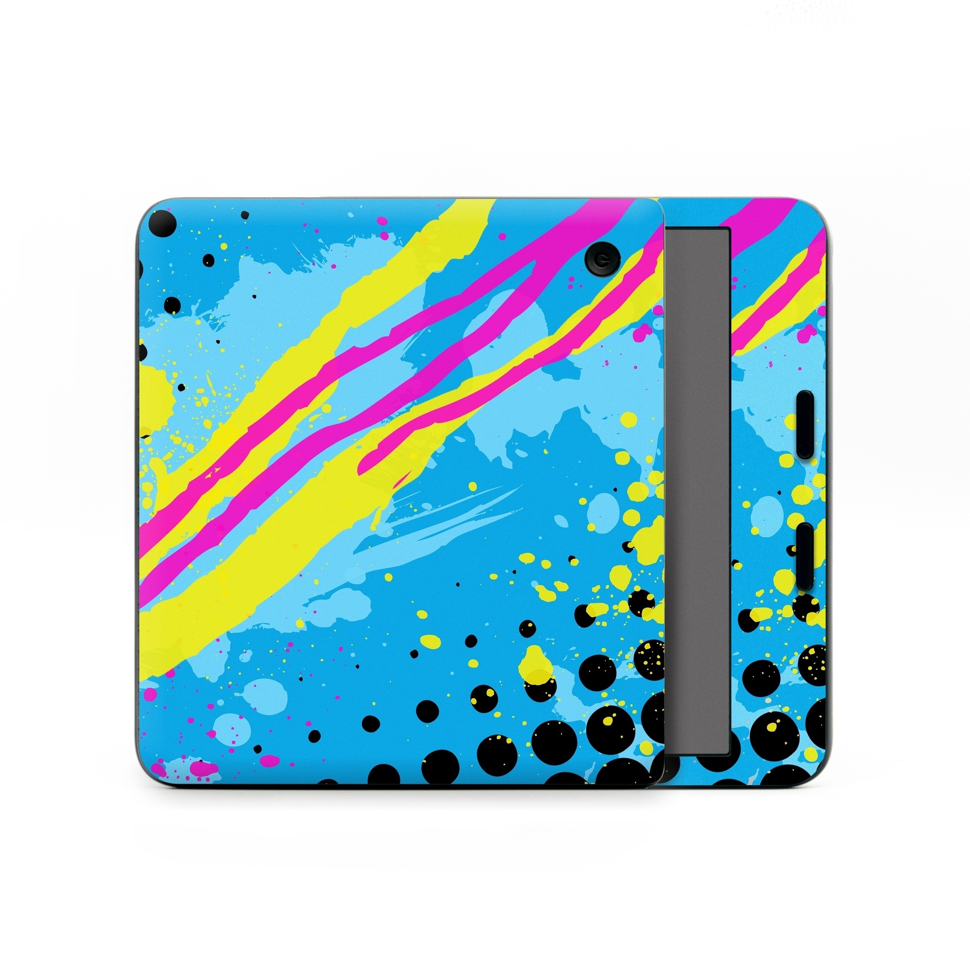 Kobo Libra Colour Skin design of Blue, Colorfulness, Graphic design, Pattern, Water, Line, Design, Graphics, Illustration, Visual arts, with blue, black, yellow, pink colors