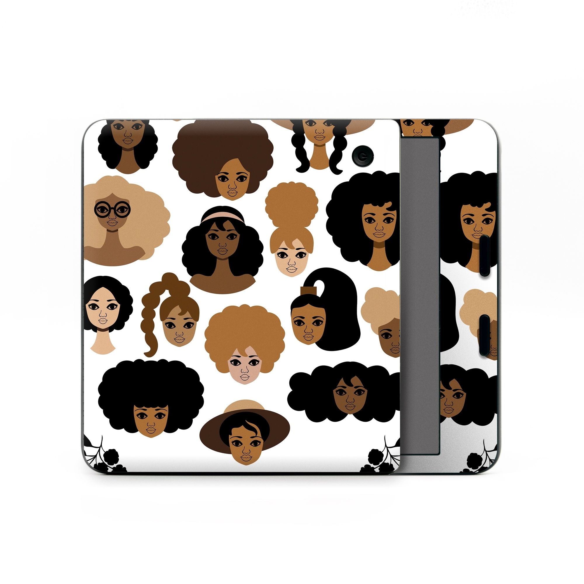 Kobo Libra Colour Skin design of Hair, People, Facial expression, Hairstyle, Cartoon, Head, Afro, Clip art, Font, Black hair, with black, brown, white colors