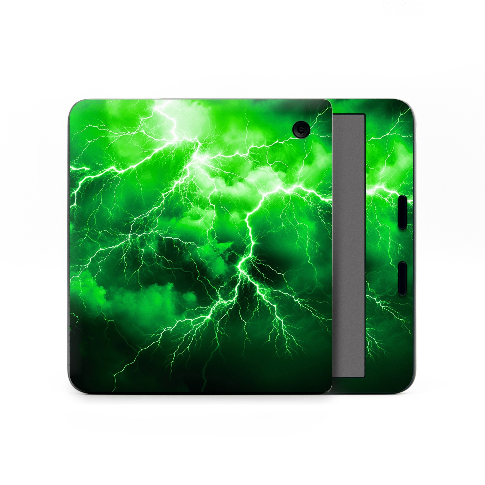 Kobo Libra Colour Skin design of Water, Atmosphere, Thunder, Light, Green, Sky, Natural environment, Natural landscape, Electricity, Organism, with black, green colors