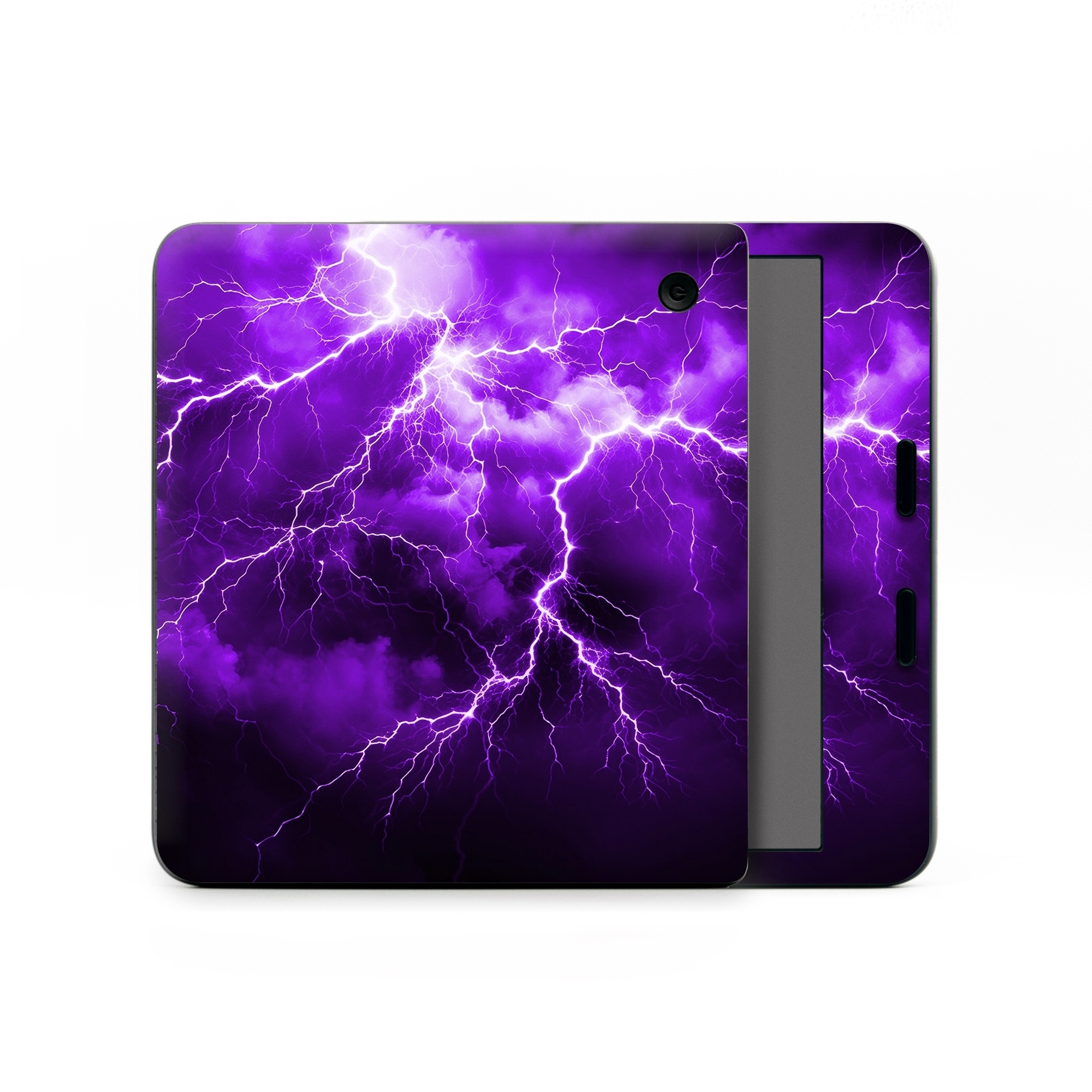 Kobo Libra Colour Skin design of Sky, Lightning, Thunder, Atmosphere, Thunderstorm, Daytime, Purple, Light, Cloud, Nature, with black, purple colors