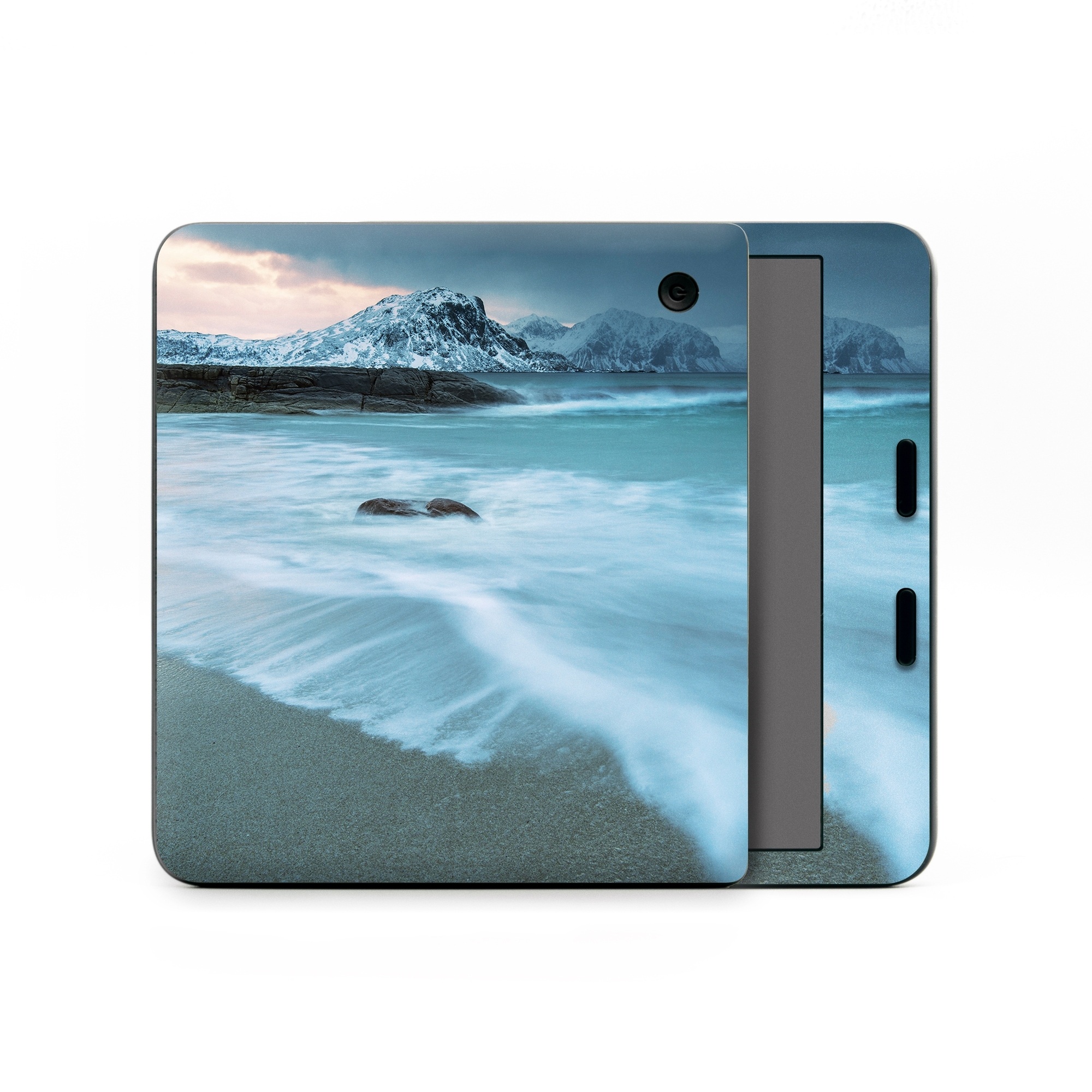 Kobo Libra Colour Skin design of Body of water, Sky, Nature, Sea, Ocean, Wave, Blue, Water, Coast, Wind wave, with white, blue, black, orange colors