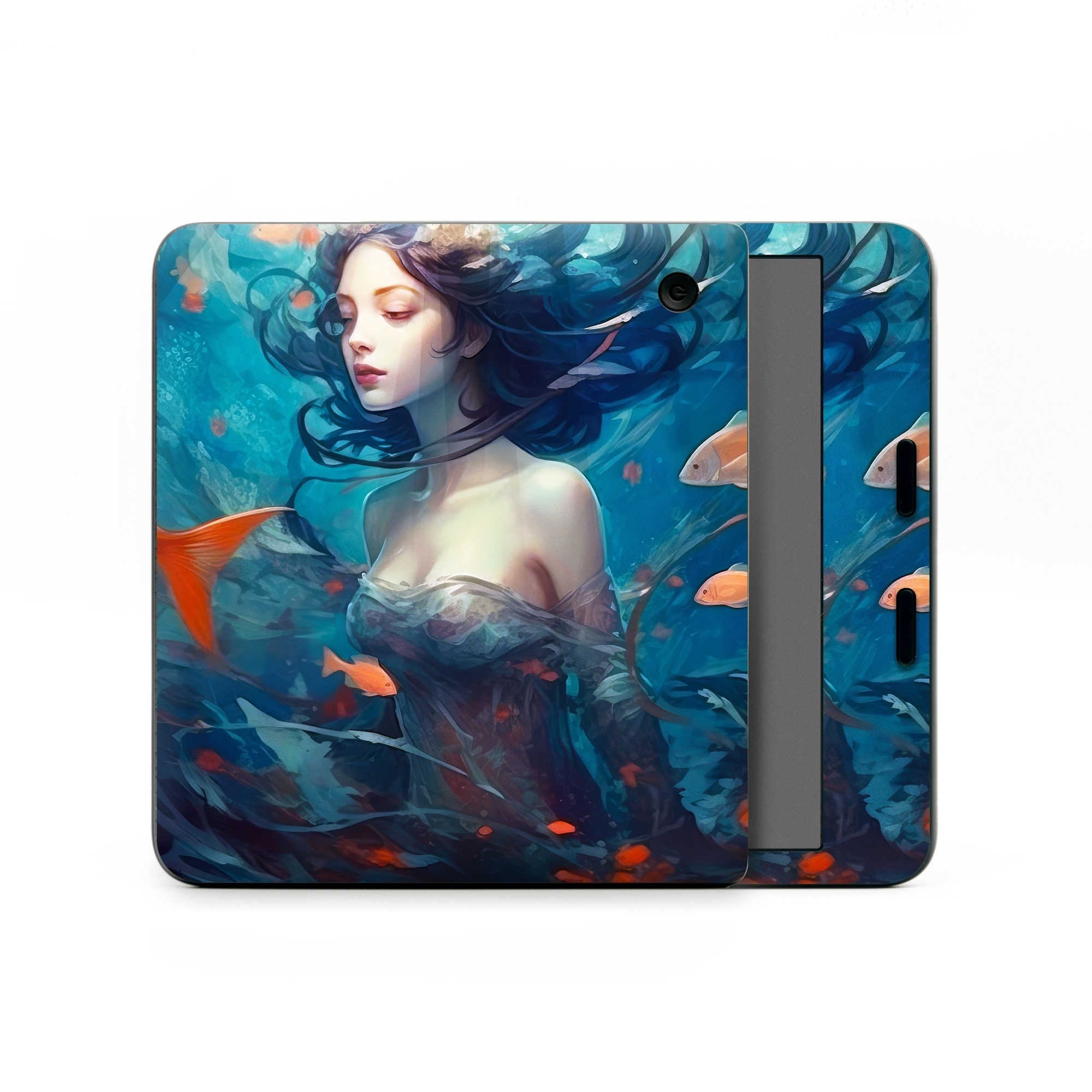 Kobo Libra Colour Skin design of Azure, Organism, Aqua, Art, Electric blue, Cg artwork, Visual arts, Graphics, Pattern, Painting, with red, blue, yellow, orange, white, black colors