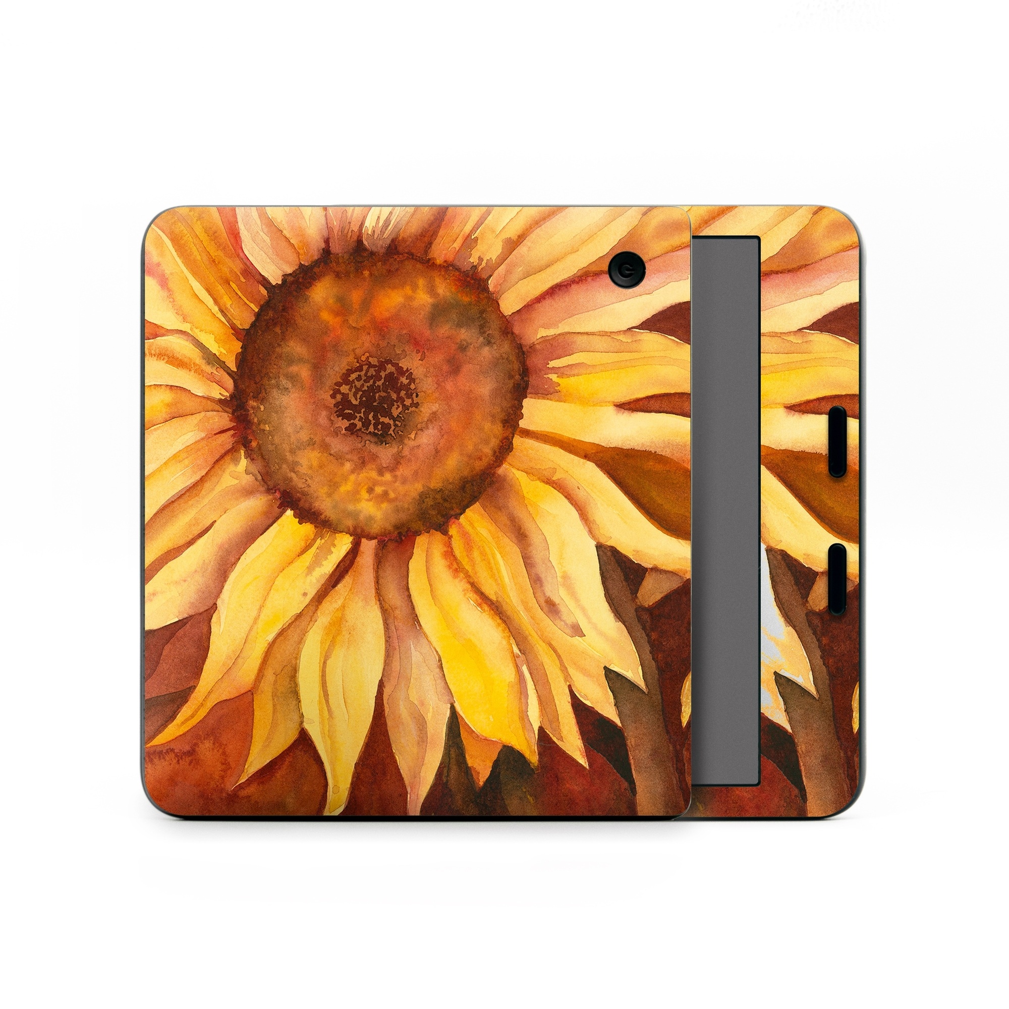 Kobo Libra Colour Skin design of Sunflower, Flower, sunflower, Yellow, Painting, Plant, Petal, Still life photography, Flowering plant, Still life, with yellow, brown, orange colors