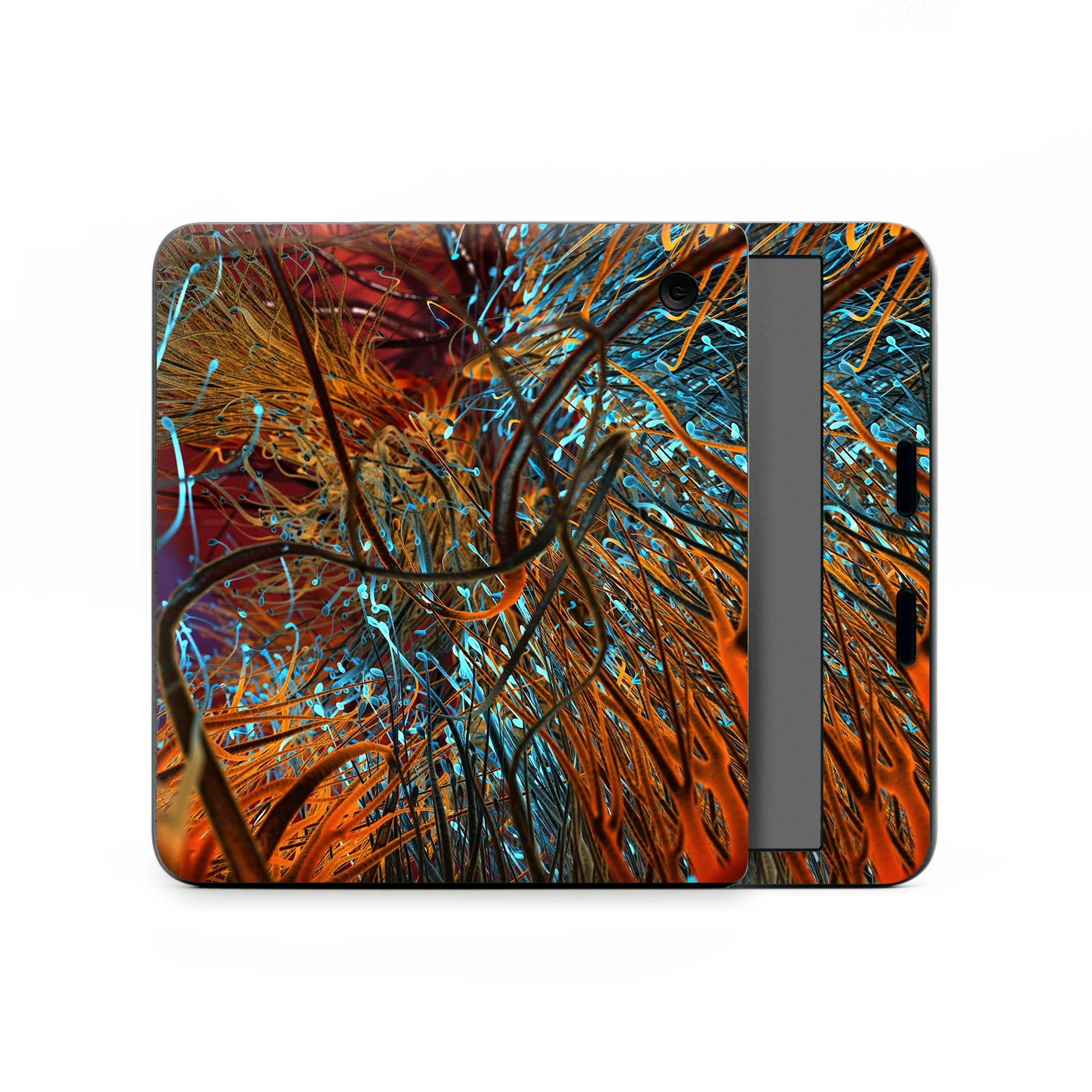 Kobo Libra Colour Skin design of Orange, Tree, Electric blue, Organism, Fractal art, Plant, Art, Graphics, Space, Psychedelic art, with orange, blue, red, yellow, purple colors