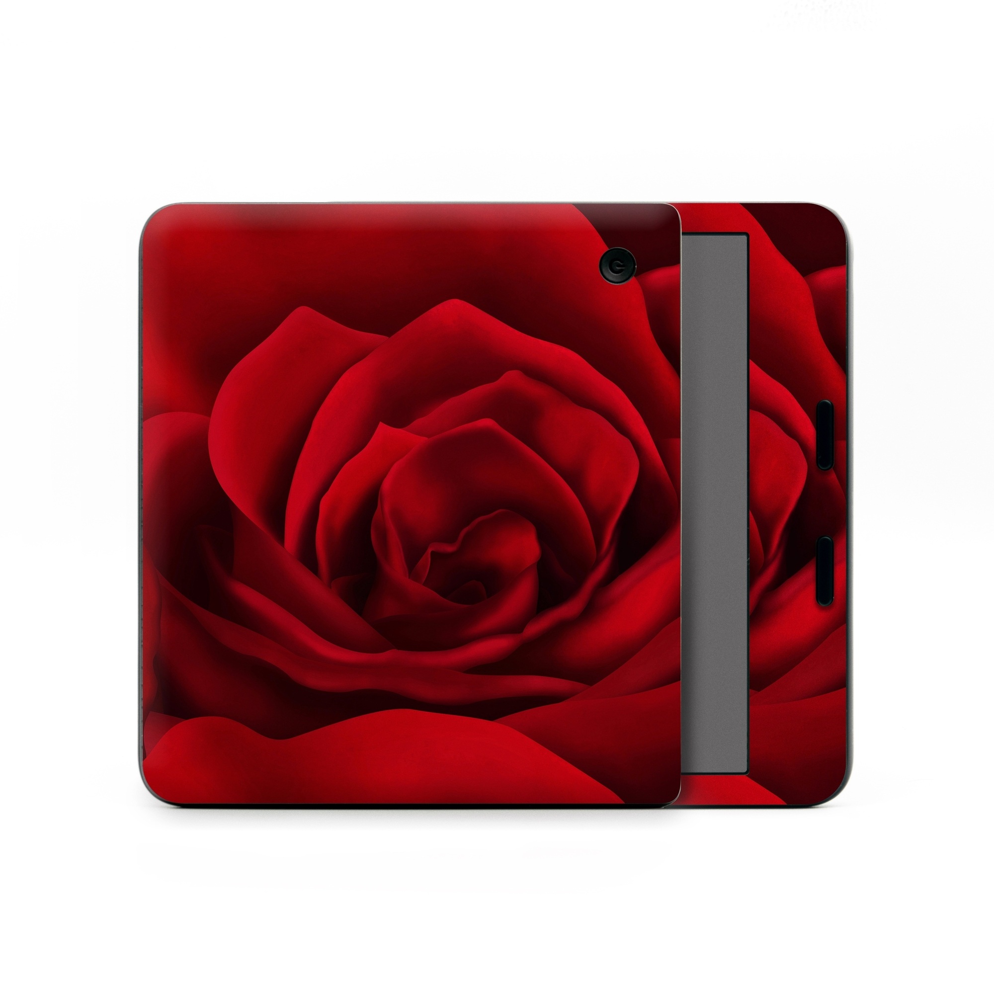 Kobo Libra Colour Skin design of Red, Garden roses, Rose, Petal, Flower, Nature, Floribunda, Rose family, Close-up, Plant, with black, red colors