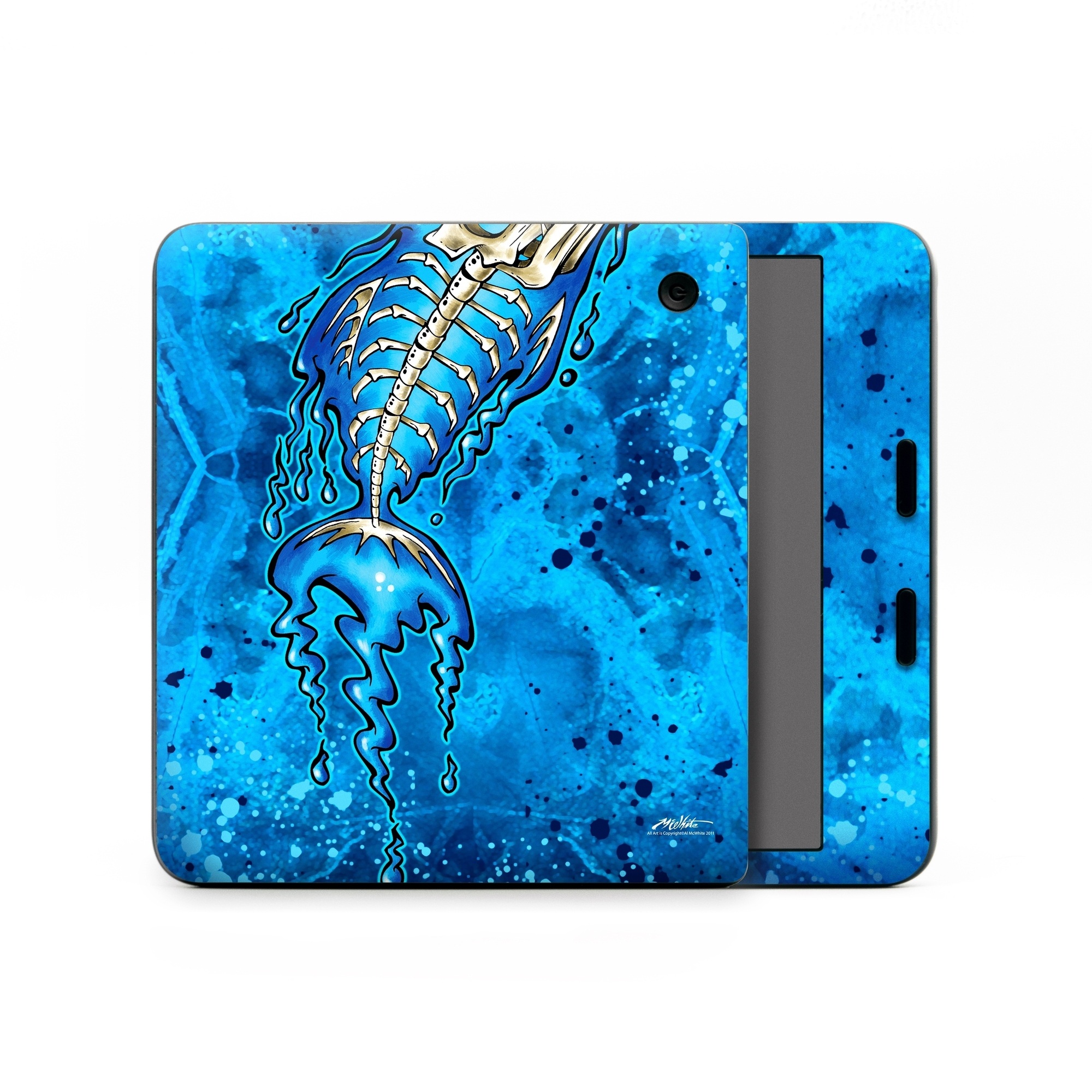 Kobo Libra Colour Skin design of Blue, Water, Aqua, Electric blue, Illustration, Graphic design, Liquid, Graphics, Marine biology, Art, with blue, white colors