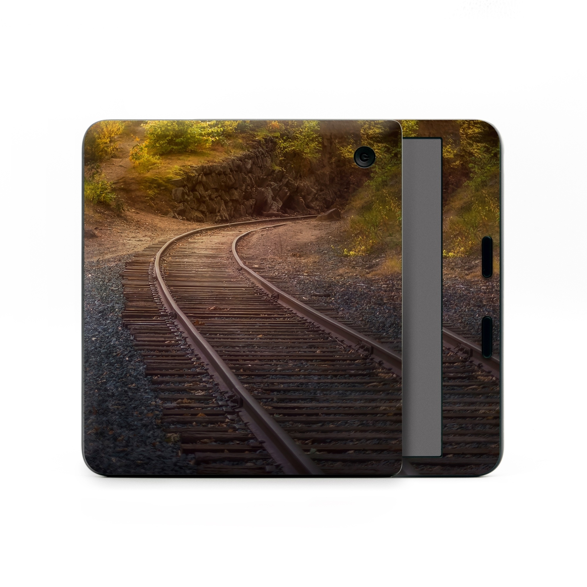 Kobo Libra Colour Skin design of Plant, Wood, Branch, Natural landscape, Road surface, Track, Grass, Tree, Thoroughfare, Twig, with brown, gray, yellow, orange, green, red colors