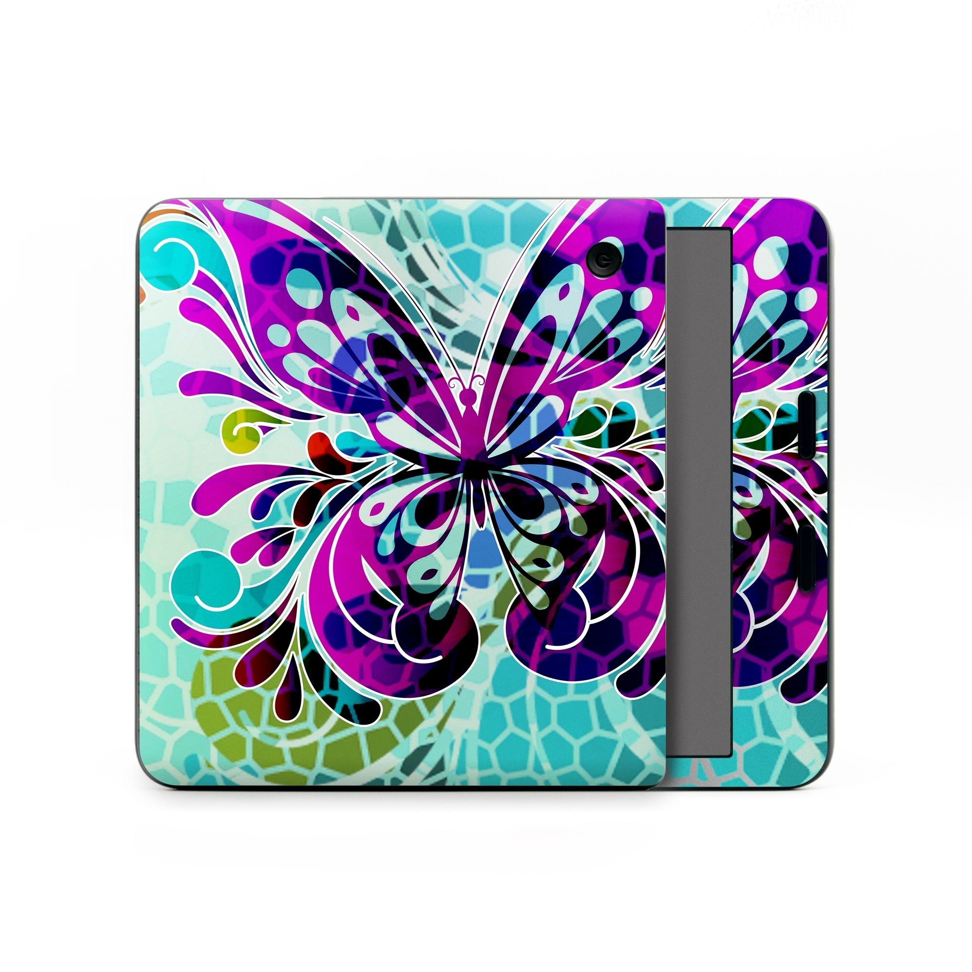 Kobo Libra Colour Skin design of Butterfly, Pattern, Insect, Moths and butterflies, Purple, Graphic design, Design, Pollinator, Visual arts, Magenta, with blue, green, purple colors
