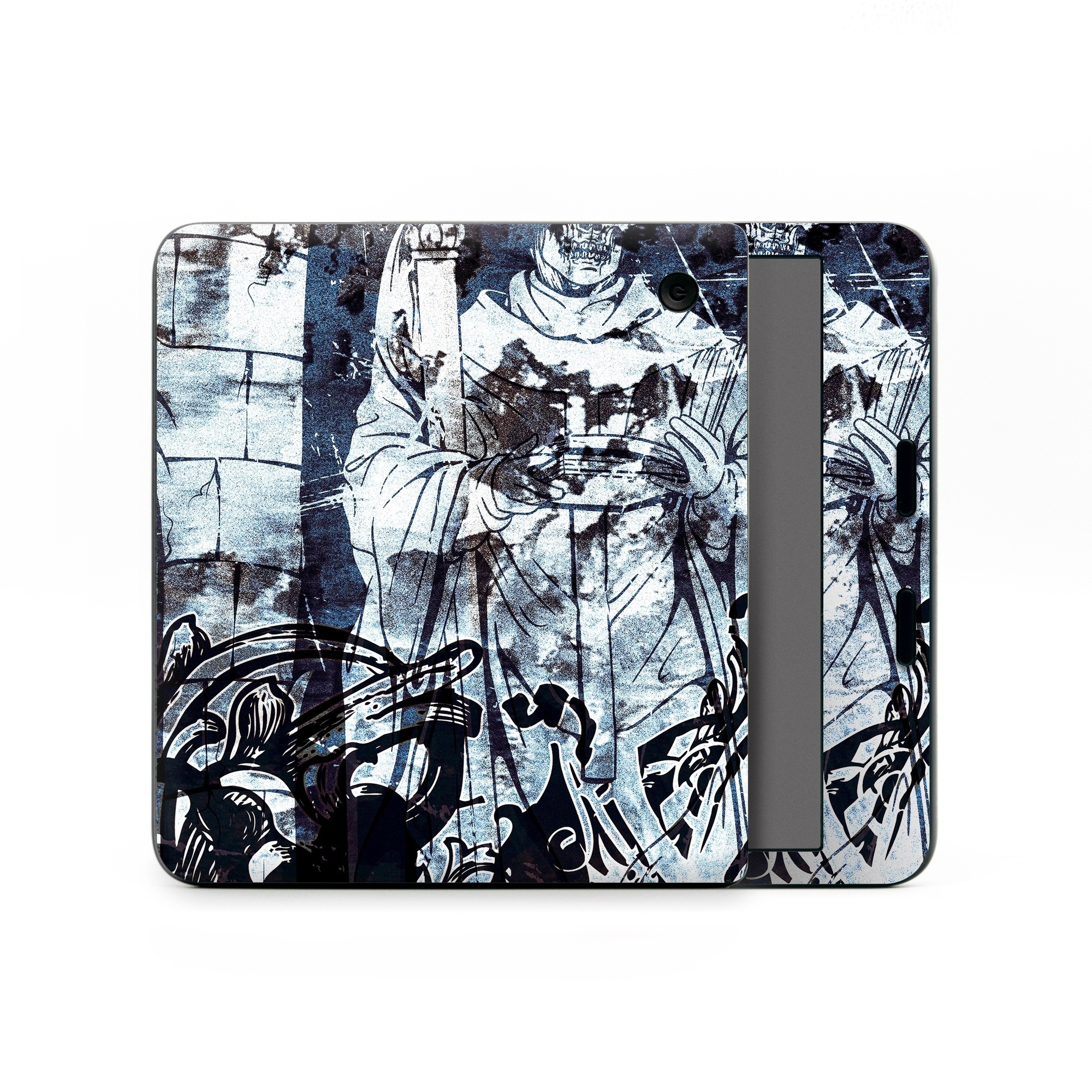 Kobo Libra Colour Skin design of Illustration, Art, Monochrome, Visual arts, Drawing, Black-and-white, Graphic design, Fictional character, Fiction, Sketch, with white, black, blue, gray colors