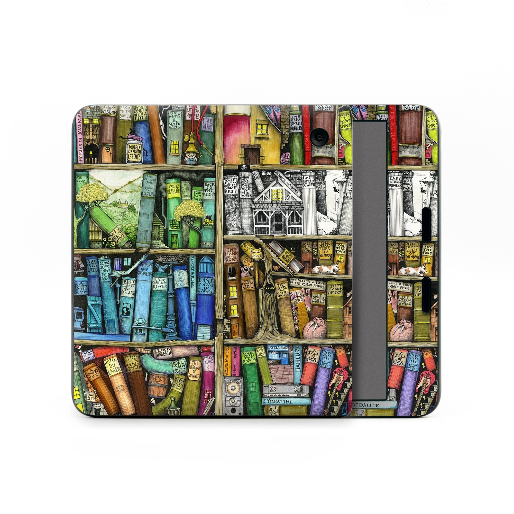 Kobo Libra Colour Skin design of Collection, Art, Visual arts, Bookselling, Shelving, Painting, Building, Shelf, Publication, Modern art, with brown, green, blue, red, pink colors