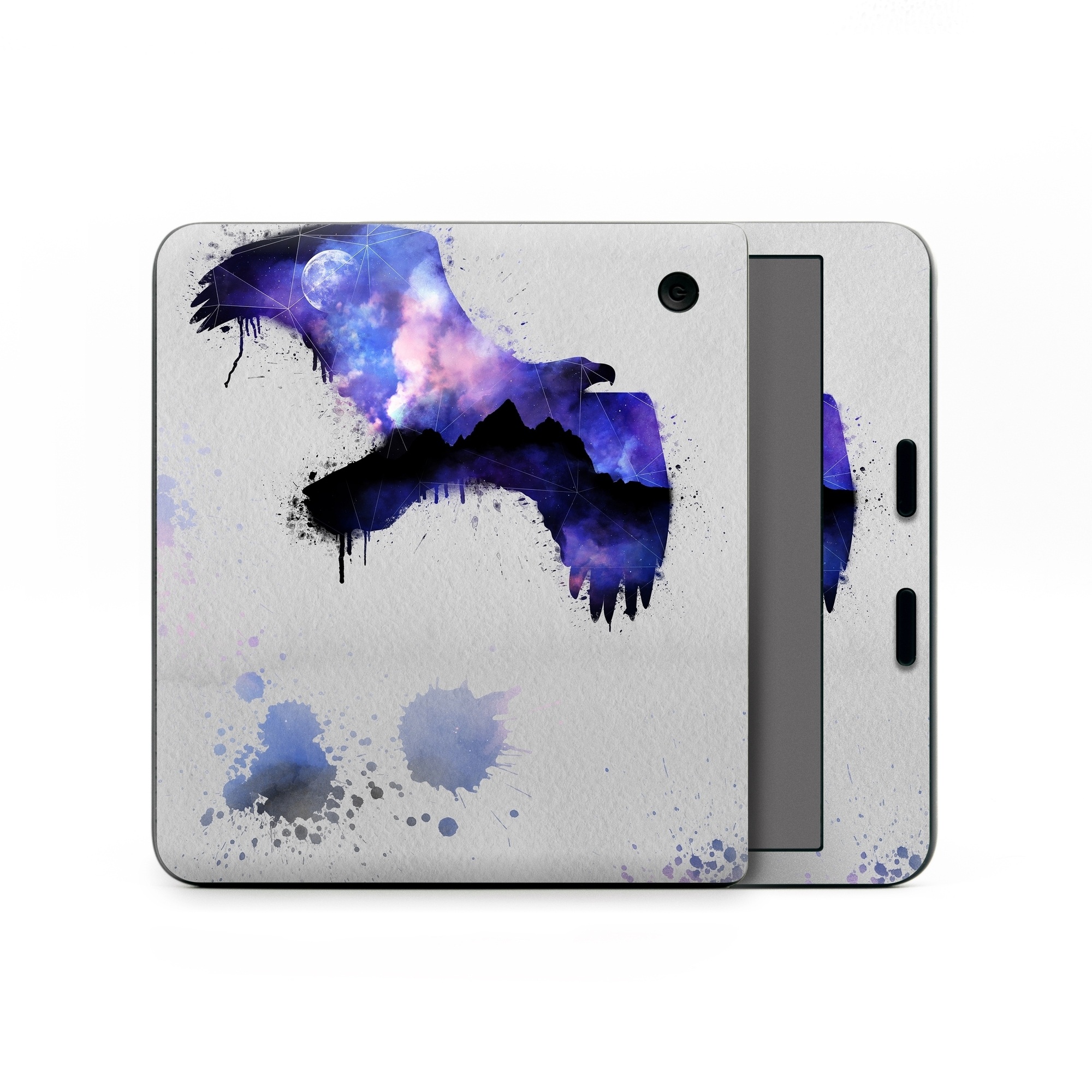 Kobo Libra Colour Skin design of Blue, Watercolor paint, Purple, Water, Graphic design, Illustration, Art, Ink, Painting, Electric blue, with gray, white, blue, black, purple colors