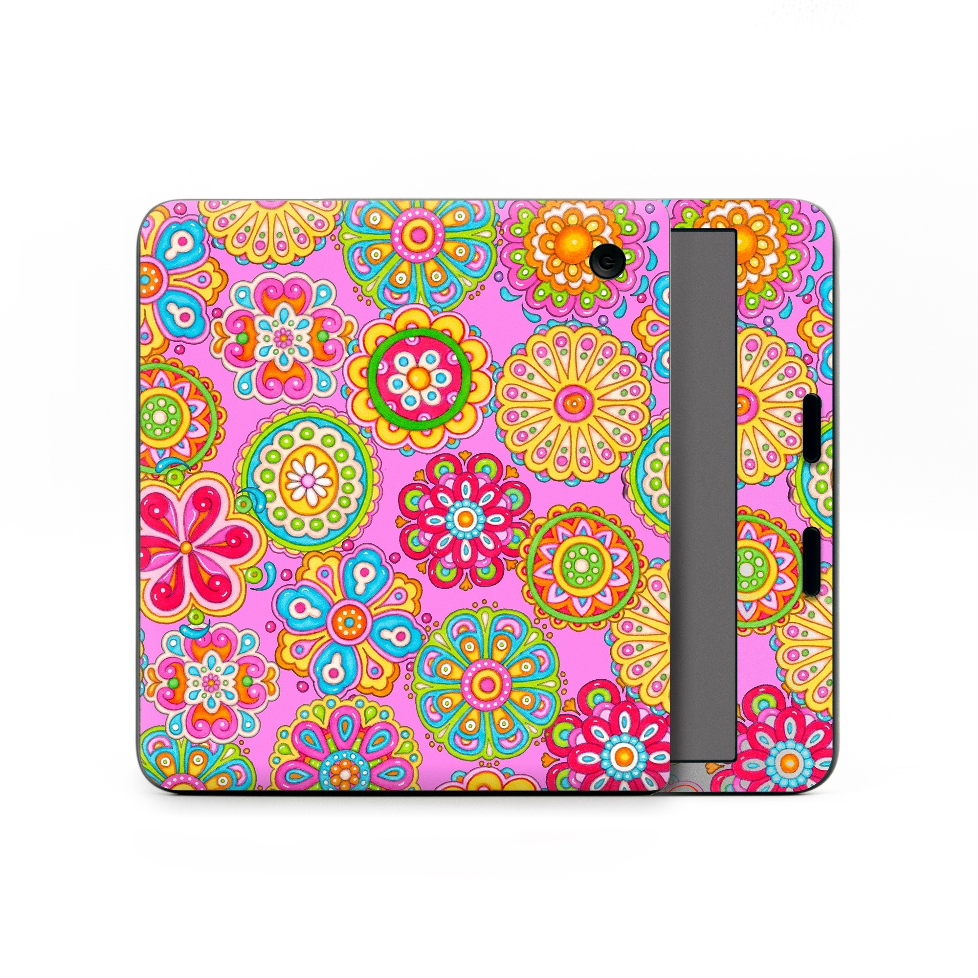 Kobo Libra Colour Skin design of Pattern, Design, Textile, Visual arts, Wrapping paper, Motif, Pedicel, with pink, red, orange, yellow, green, blue, purple colors