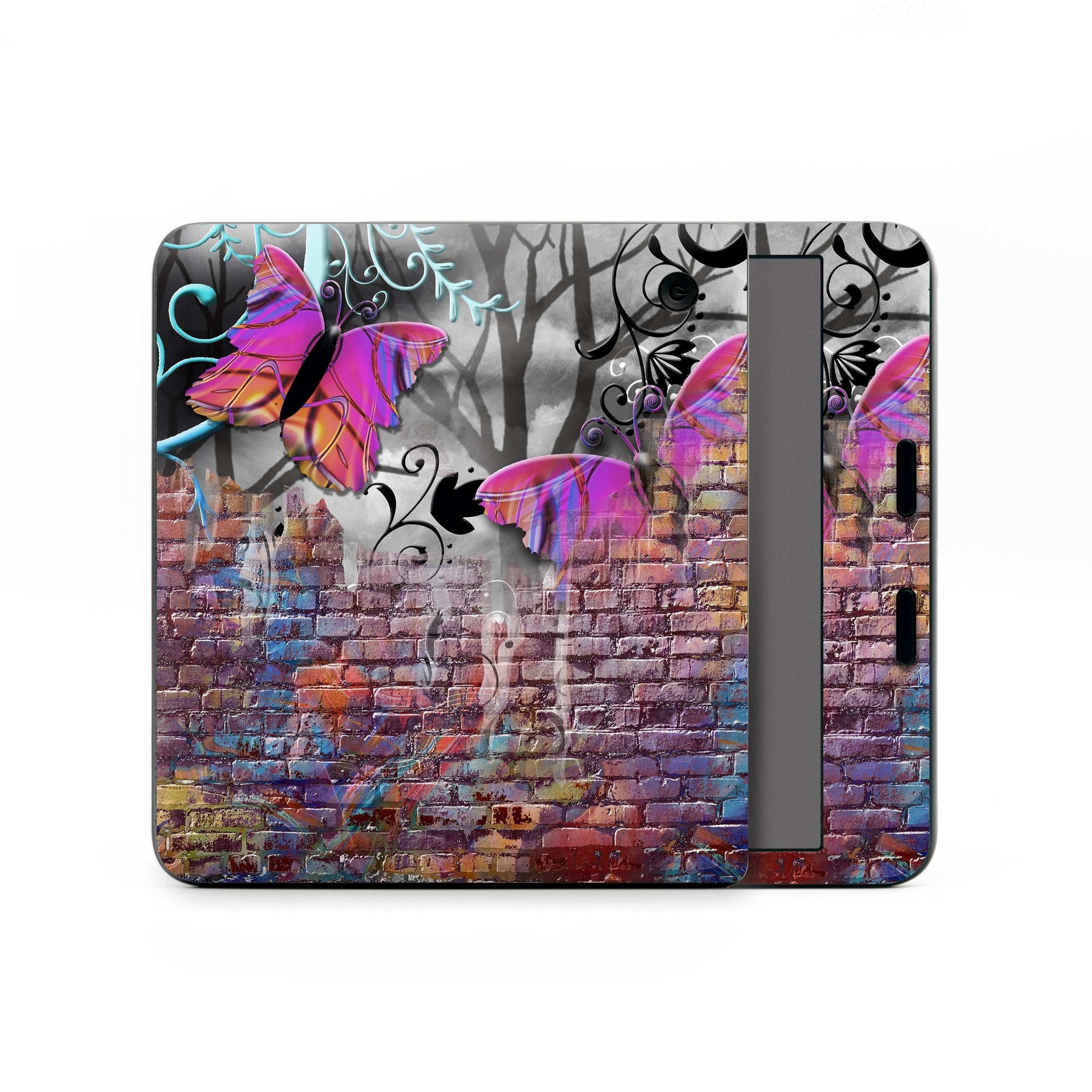 Kobo Libra Colour Skin design of Purple, Graphic design, Art, Pattern, Graffiti, Organism, Street art, Wall, Font, Illustration, with red, black, gray, purple, orange, blue, green colors