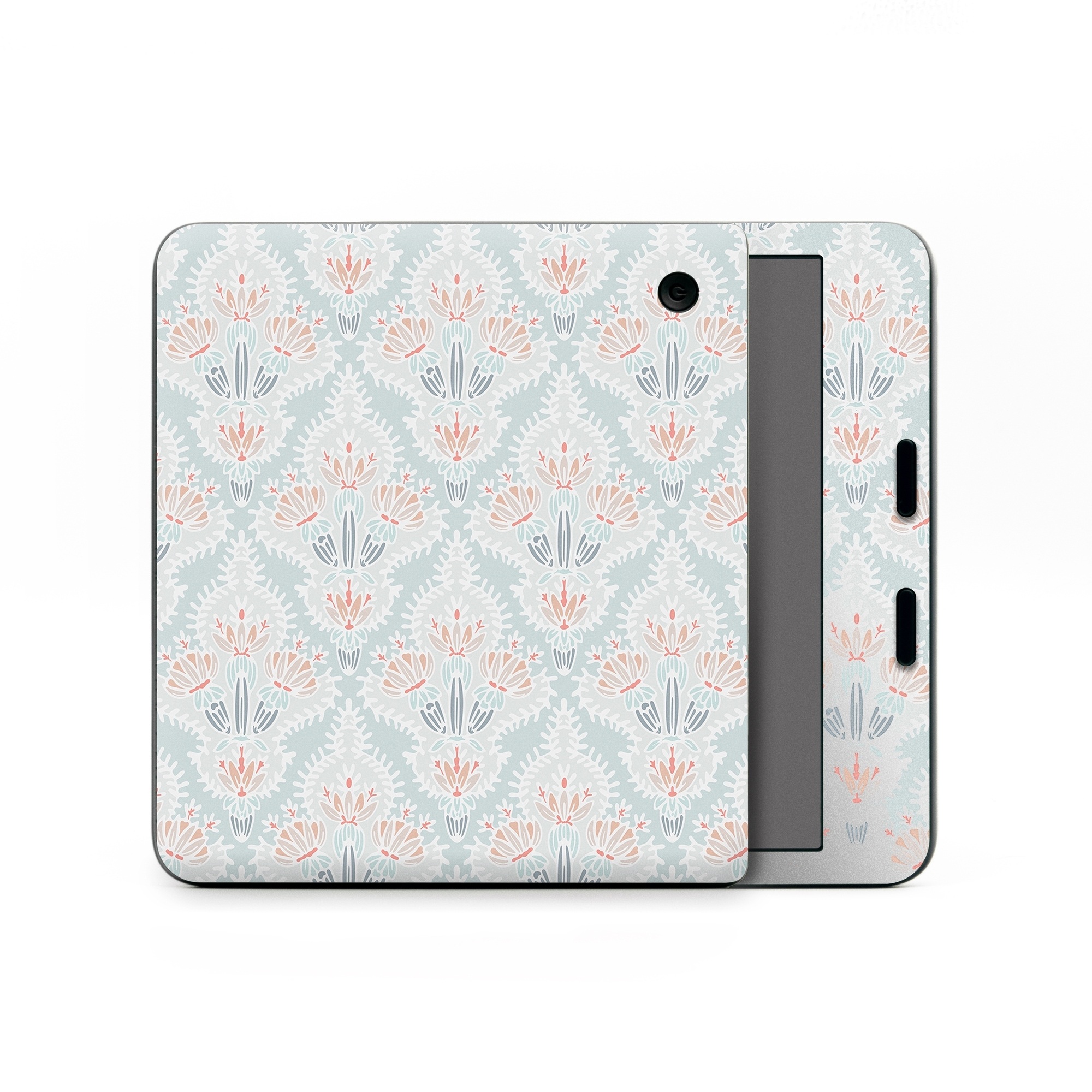 Kobo Libra Colour Skin design of Pattern, Aqua, Line, Design, Textile, Wrapping paper, Pedicel, Dahlia, Visual arts, with blue, red, white colors