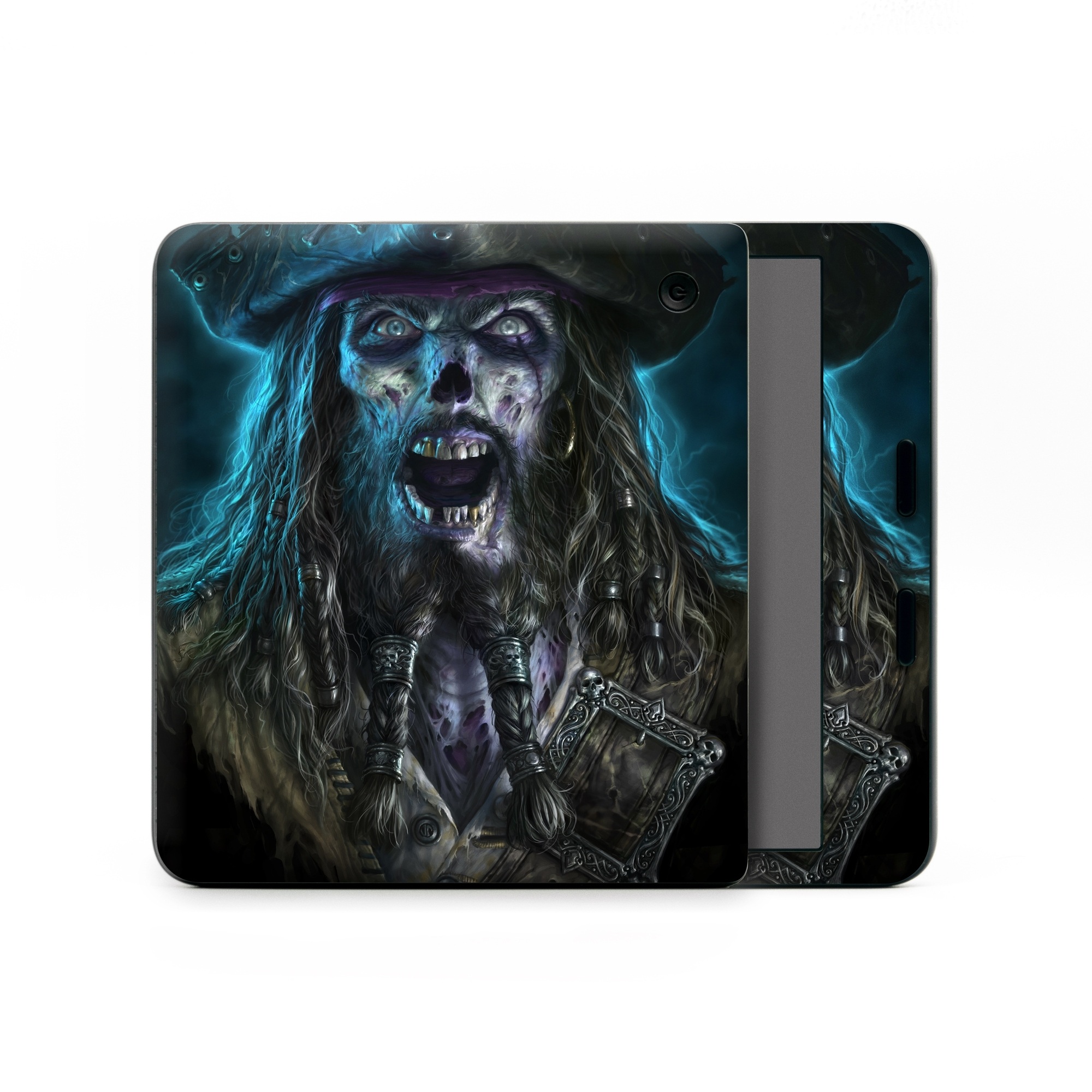 Kobo Libra Colour Skin design of Darkness, Illustration, Art, Ghost, Fictional character, Beard, with black, white, blue, gray colors