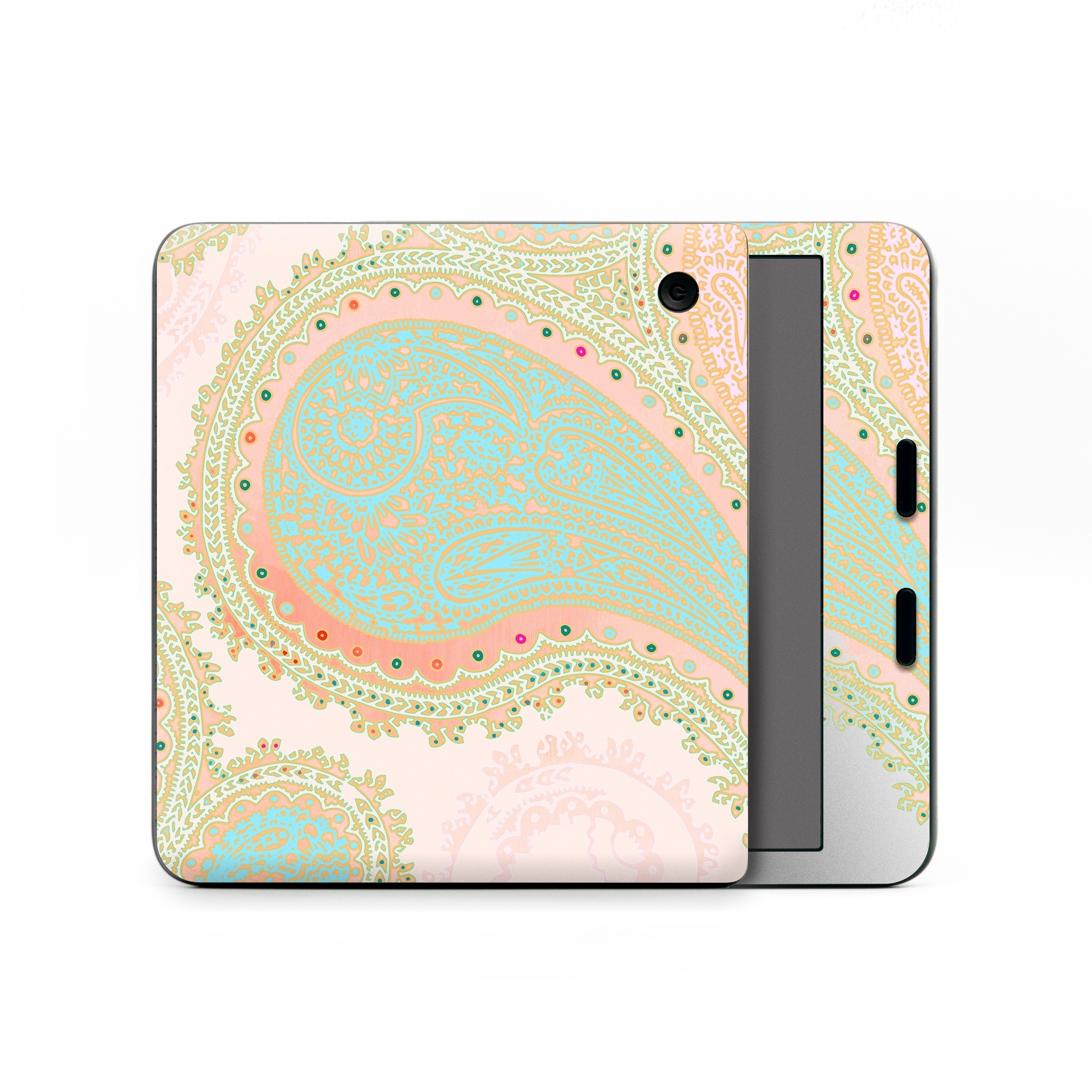 Kobo Libra Colour Skin design of Pattern, Visual arts, Paisley, Pink, Design, Motif, Line, Wallpaper, Peach, with pink, blue, red colors