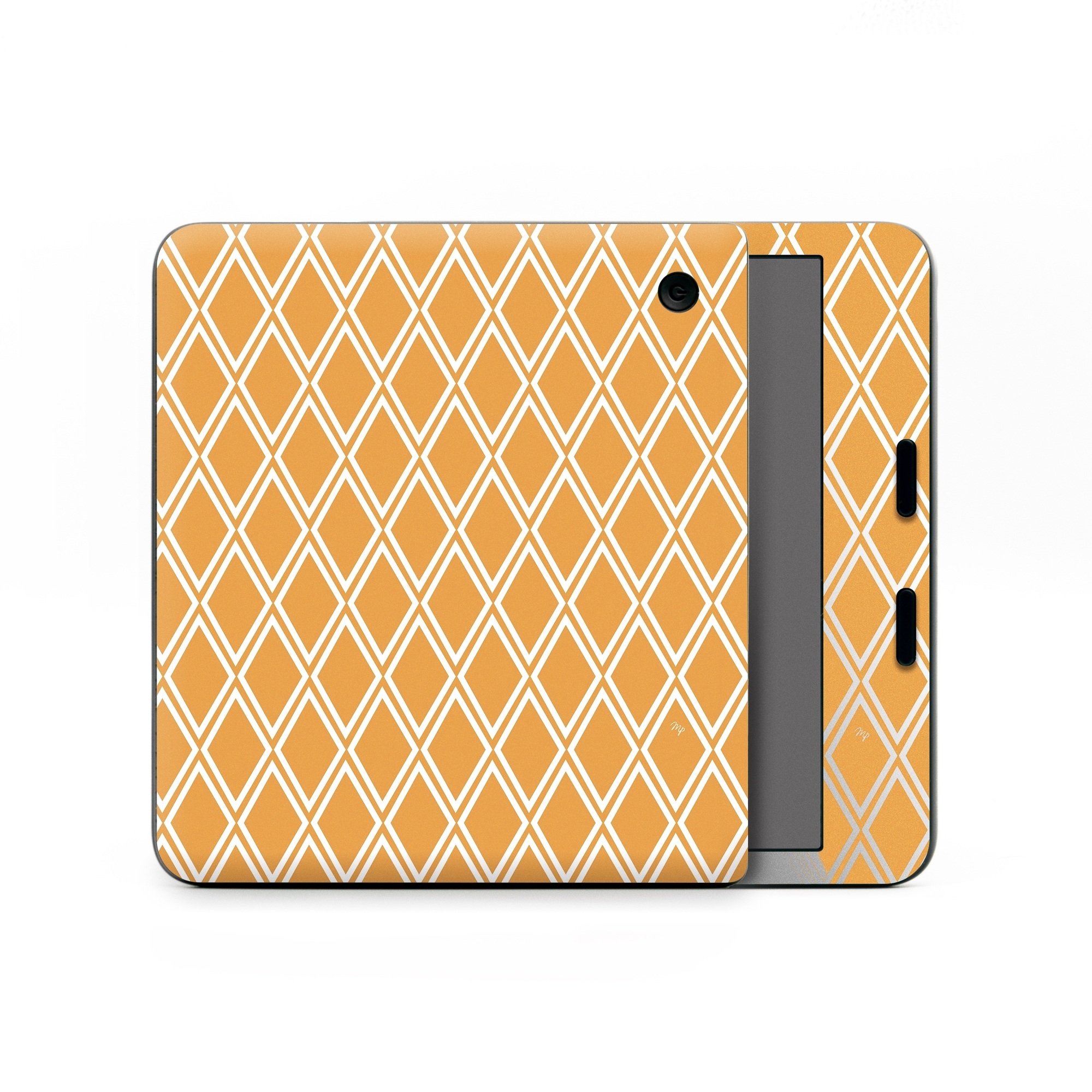 Kobo Libra Colour Skin design of Textile, Orange, Font, Material property, Symmetry, Rectangle, Pattern, Circle, Parallel, Tints and shades, with orange, white colors