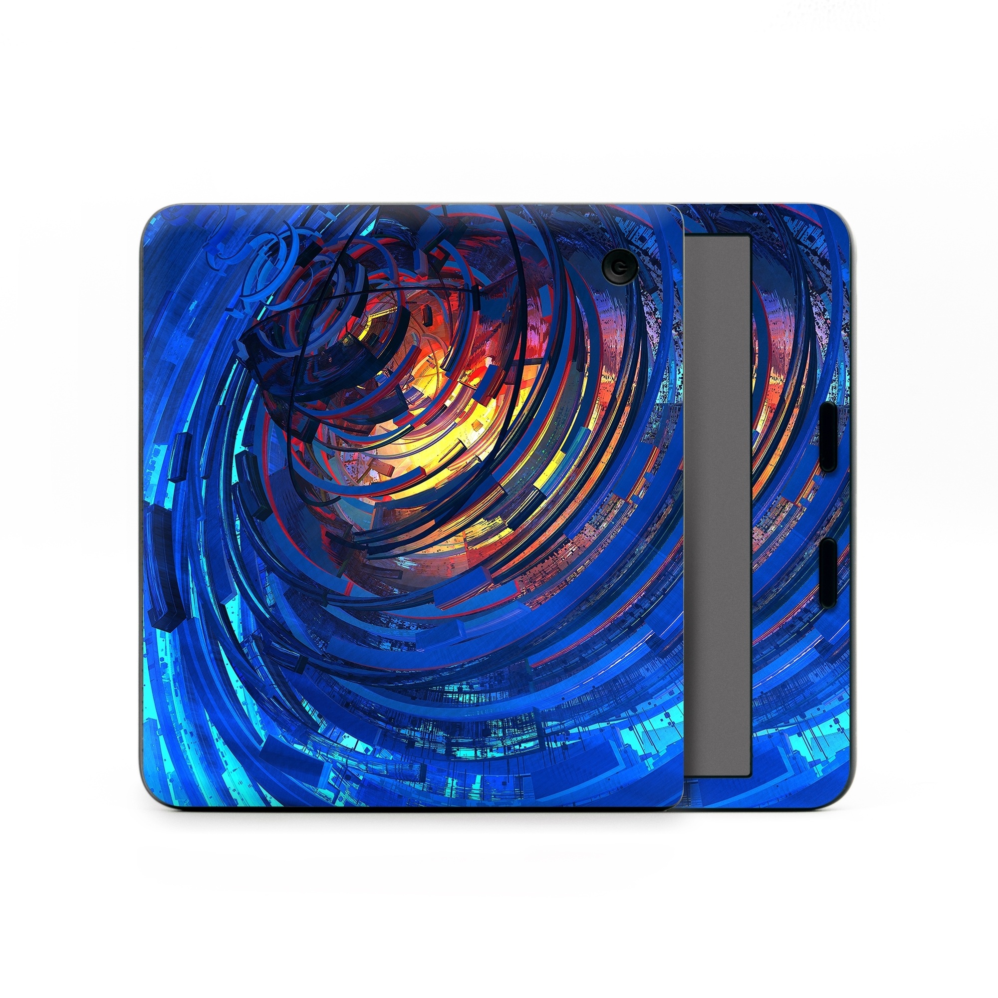 Kobo Libra Colour Skin design of Blue, Water, Circle, Vortex, Electric blue, Wave, Liquid, Graphics, Pattern, Colorfulness, with blue, orange, yellow colors