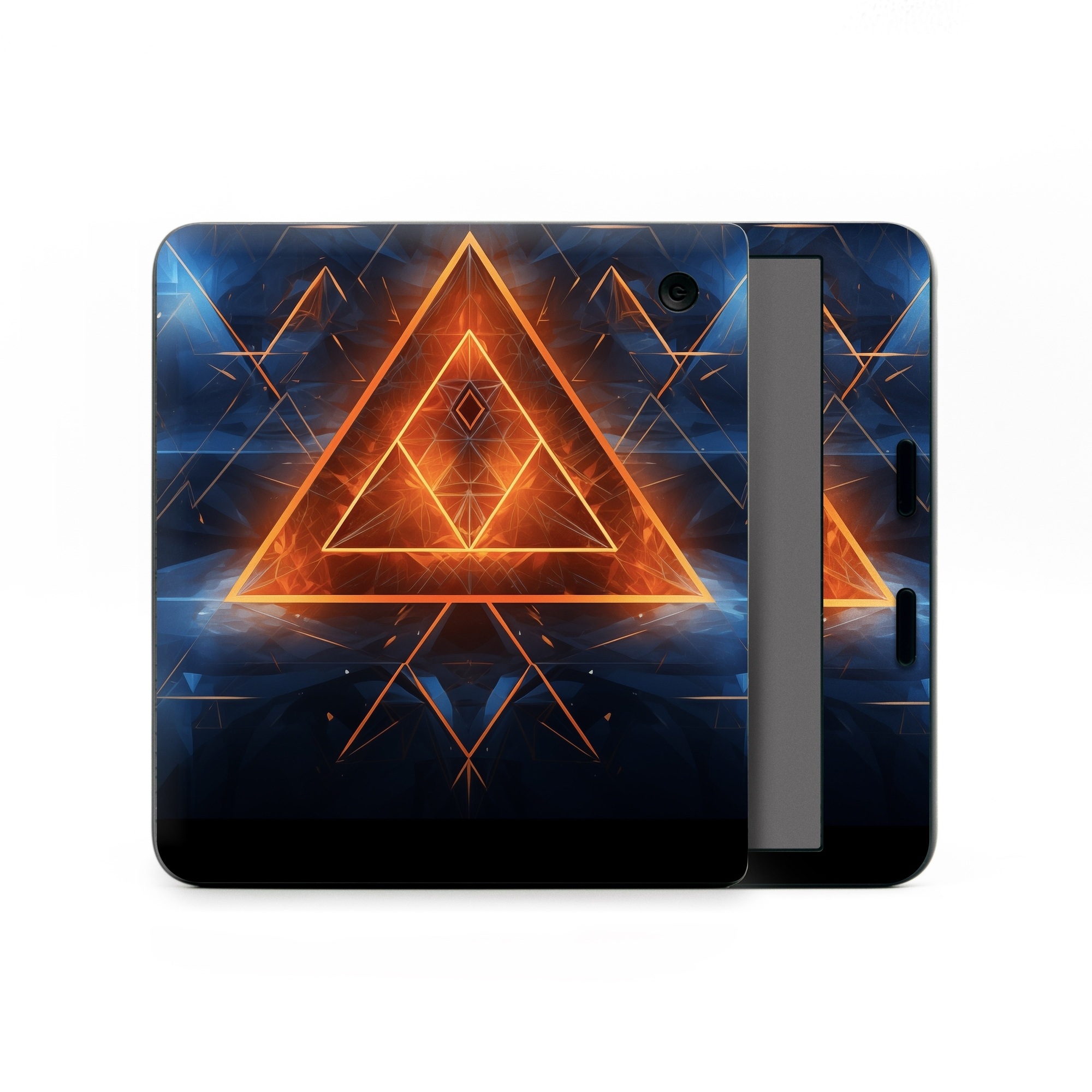 Kobo Libra Colour Skin design of Sky, Atmosphere, Water, Triangle, Cloud, Electricity, Astronomical object, Tree, Star, Font, with black, white, orange, yellow, red, blue colors