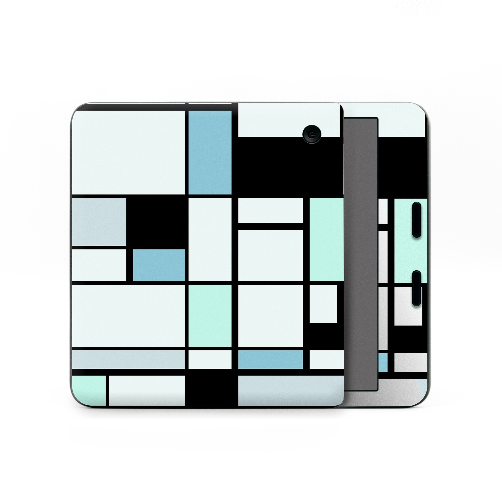 Kobo Libra Colour Skin design of Blue, Line, Turquoise, Pattern, Rectangle, Design, Parallel, Square, Symmetry, Tints and shades, with black, blue, green colors