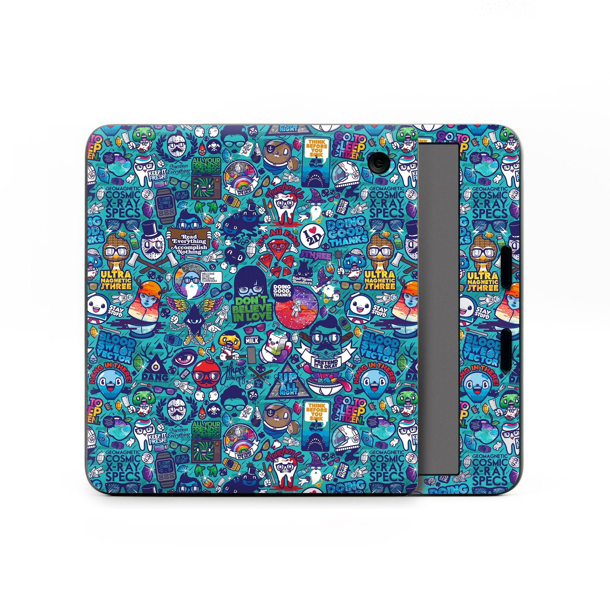 Kobo Libra Colour Skin design of Art, Visual arts, Illustration, Graphic design, Psychedelic art, with blue, black, gray, red, green colors