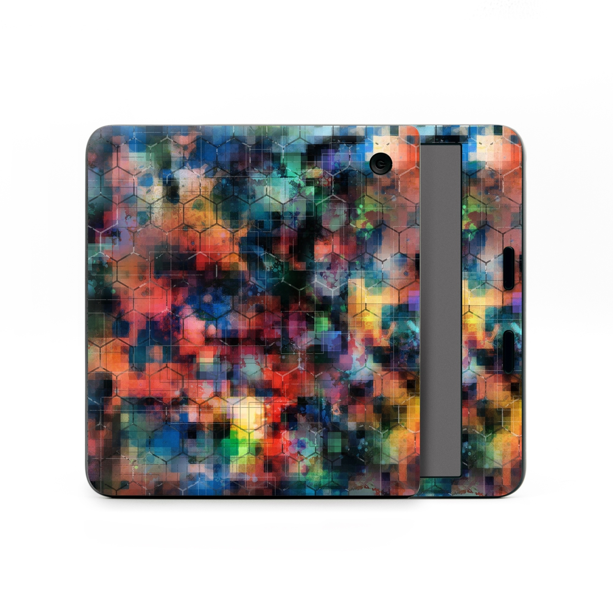 Kobo Libra Colour Skin design of Blue, Colorfulness, Pattern, Psychedelic art, Art, Sky, Design, Textile, Dye, Modern art, with black, blue, red, gray, green colors