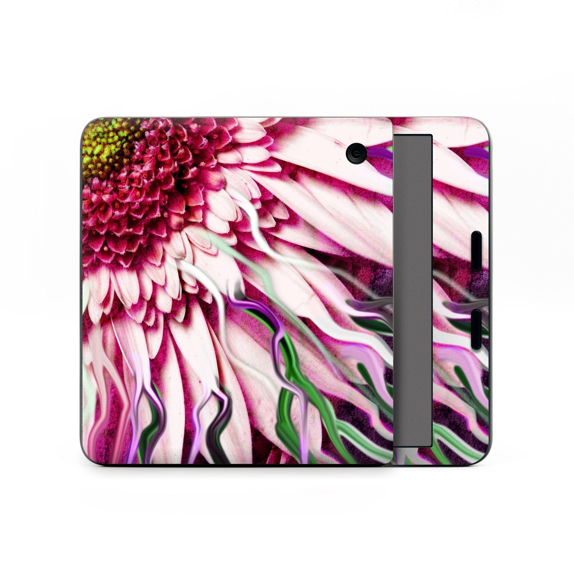 Kobo Libra Colour Skin design of Flowering plant, Flower, Petal, Plant, Purple, Pink, Gazania, Violet, Gerbera, Chrysanths, with black, gray, red, purple, pink, white colors